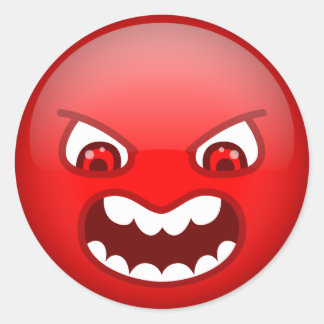 Sticker Rond Rouge en colère