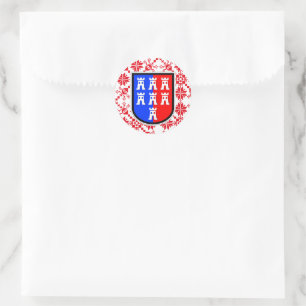 Sticker Rond Rouge et Bleu, il doit