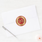 Sticker Rond Rouge et or 95e anniversaire (Enveloppe)