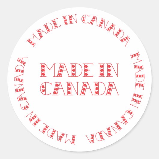 Sticker Rond Rouge Fabriqué Au Canada (Devant)
