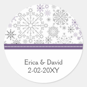 Sticker Rond rouge flocon d'hiver mariage favoritisme autocolla