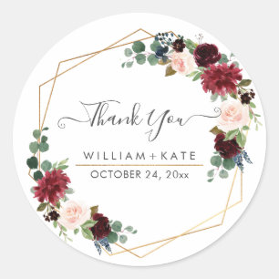 Sticker Rond Rouge Floraison Rustique Bourgogne Eucalyptus Merc