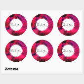 Sticker Rond Rouge foncé et violet moderne Merci Abstrait (Feuille)