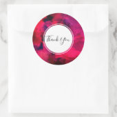 Sticker Rond Rouge foncé et violet moderne Merci Abstrait (Sac)