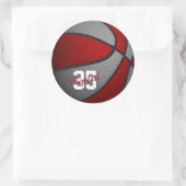 Sticker Rond rouge gris filles garçons basket-ball équipe coule (Sac)