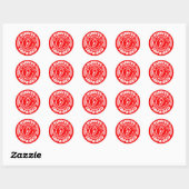 Sticker Rond Rouge - Handicap auditif (Feuille)