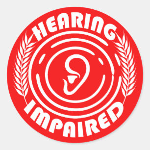 Sticker Rond Rouge - Handicap auditif