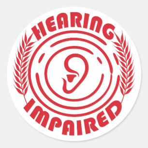 Sticker Rond Rouge - Handicap auditif
