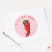 Sticker Rond Rouge Hot Pepper Diva Pastel Rose Personnalisé (Enveloppe)