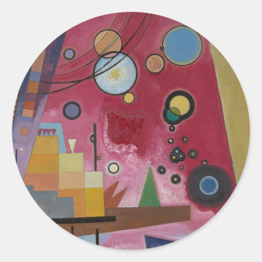 Sticker Rond Rouge intense de Wassily Kandinsky (Devant)