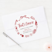 Sticker Rond Rouge Italien C'est l'Amour Pizza Pâtes Réception  (Enveloppe)