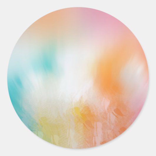 Sticker Rond Rouge Jaune Orange Bleu Modèle Coloré Abstrait (Devant)
