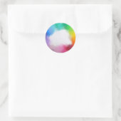 Sticker Rond Rouge Jaune Orange Bleu Vert Rose Blanc Abstrait (Sac)