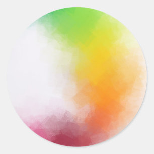 Sticker Rond Rouge Jaune Orange Bleu Vert Rose Blanc Abstrait