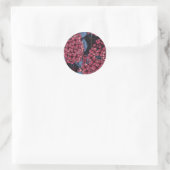 Sticker Rond Rouge lilas sur bleu foncé (Sac)