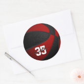 Sticker Rond rouge noir garçons filles équipe de basket couleur (Enveloppe)