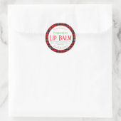 Sticker Rond Rouge Noir Plaid Noël Peppermenthe Lèvres Balm (Sac)