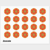 Sticker Rond Rouge or vert Mandala Art Imprimer (Feuille)