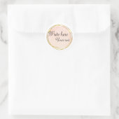 Sticker Rond Rouge Orange Aquarelle Cercle Or Élégant (Sac)