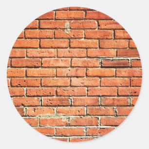 Sticker Rond Rouge Orange Petit Brick Mur urbain