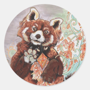 Sticker Rond Rouge Panada Crystaline Vibes Art