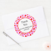 Sticker Rond Rouge Pastel Points et Cercles Editable Merci (Enveloppe)
