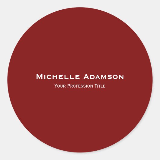 Sticker Rond Rouge profond professionnel uni moderne (Devant)