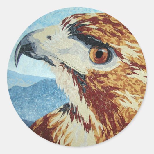 Sticker Rond Rouge-queue Hawk textile (Devant)
