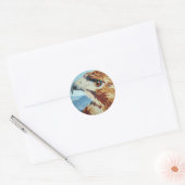 Sticker Rond Rouge-queue Hawk textile (Enveloppe)