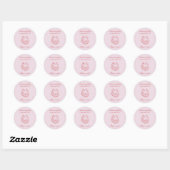 Sticker Rond Rouge rose manuscrit Valentine (Feuille)