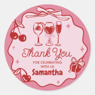 Sticker Rond Rouge rose roux rousse Trente Anniversaire