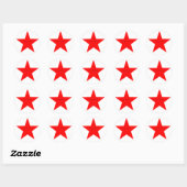 Sticker Rond Rouge Star Round personnalisé (Feuille)