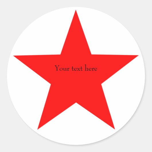 Sticker Rond Rouge Star Round personnalisé (Devant)