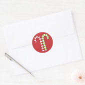 Sticker rond rouge sucres de canne vert (Enveloppe)
