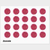 Sticker Rond Rouge Velours Cuisine Crème Fromage Frosting Baker (Feuille)