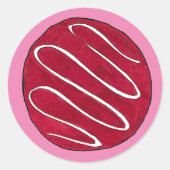 Sticker Rond Rouge Velours Cuisine Crème Fromage Frosting Baker (Devant)