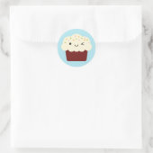 Sticker Rond Rouge Velvet Kawaii Cupcake (Sac)