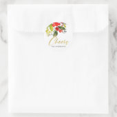 STICKER ROND ROUGE VERT BERRIES SAINES EAU COULEUR NOËL CHEURS (Sac)