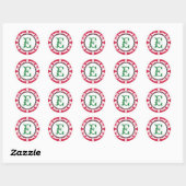 Sticker Rond Rouge vert goth punk monogramme premier mariage fa (Feuille)