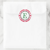 Sticker Rond Rouge vert goth punk monogramme premier mariage fa (Sac)