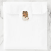 Sticker Rond Rough Collie (Sac)