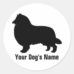 Sticker Rond Rough Collie フ ・ avis リ
