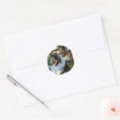 Sticker Rond Rough Collie Art Don (Enveloppe)