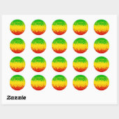 Sticker Rond Rough Rasta Design (Feuille)
