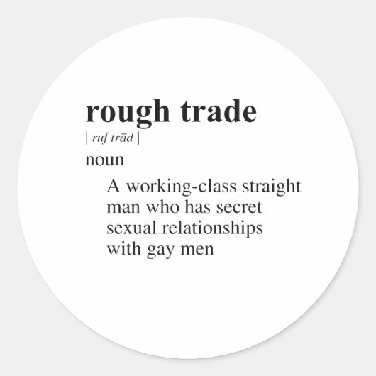 STICKER ROND ROUGH TRADE (Devant)