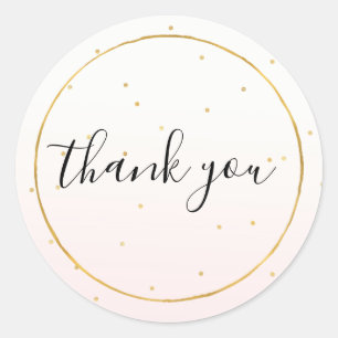 Sticker Rond Rougissent le Merci rose d'Ombre d'étincelle de