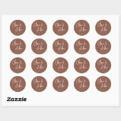 Sticker Rond Rouille | Mariage de script manuscrit moderne (Feuille)