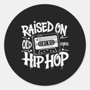Sticker Rond Roulé Sur Le Graffiti De L'Ancienne École Rap Hip