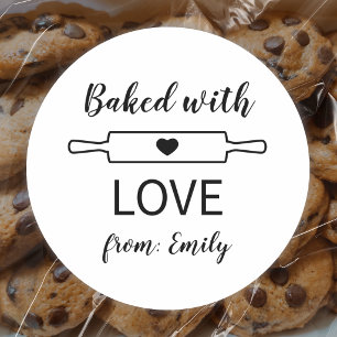 Sticker Rond Rouleau à pâtisserie à coeur simple pour la cuisso