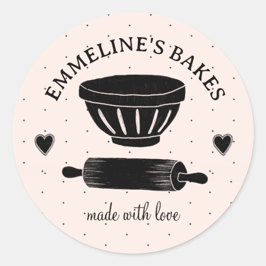 Sticker Rond Rouleau à pâtisserie Baker Cook Illustrated Fabriq (Devant)